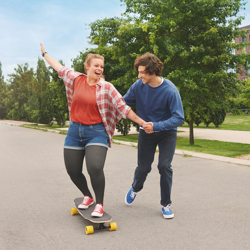 A woman wearing a JOBST Confidence garment with Contour Fit Technology. A woman wearing a JOBST Confidence garment with Contour Fit Technology.
